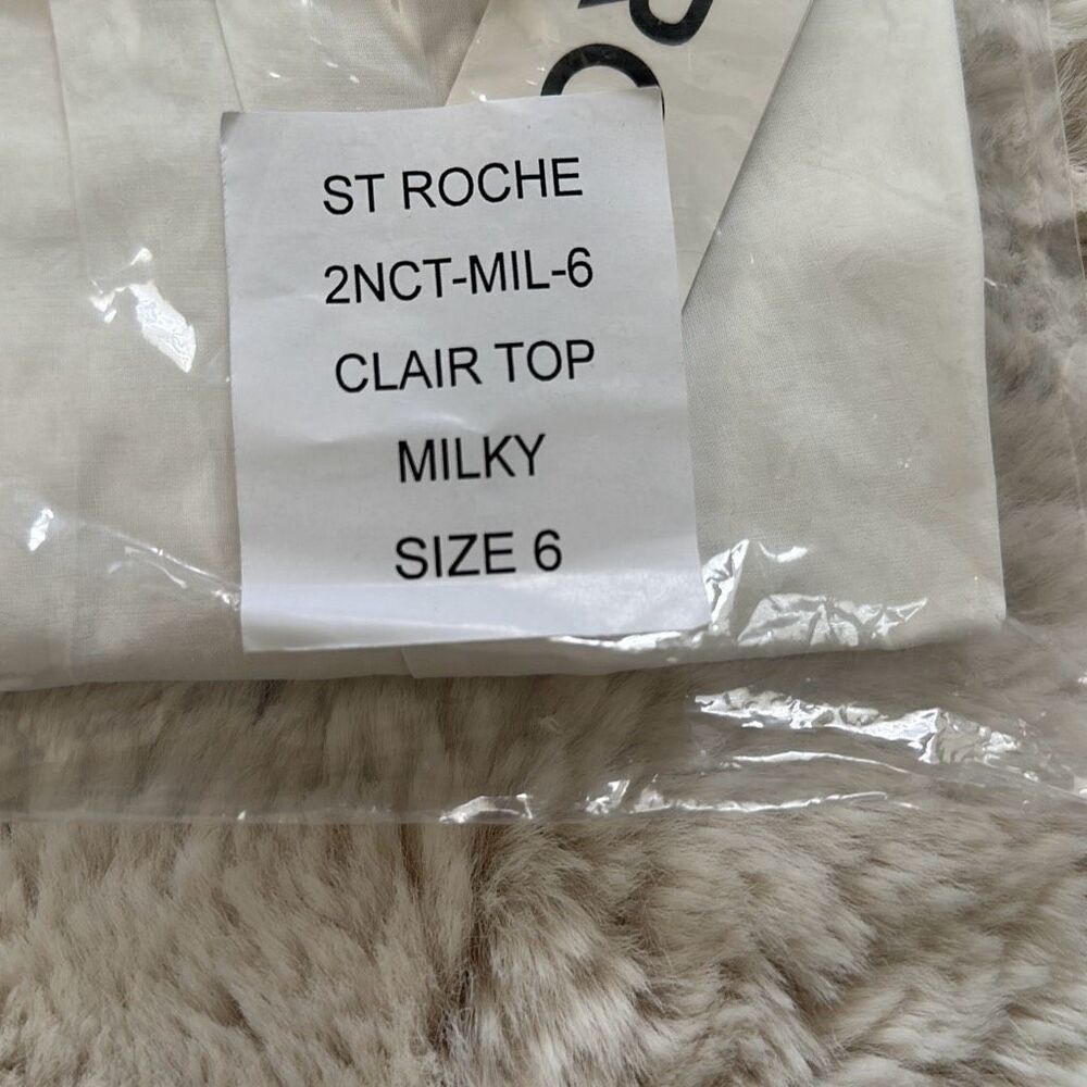 St. Roche 100% Organic Cotton Clair Top Milky White Size 6 - Picture 6 of 7